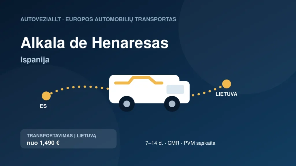 Automobilio pervežimas iš Alkala de Henareso į Lietuvą