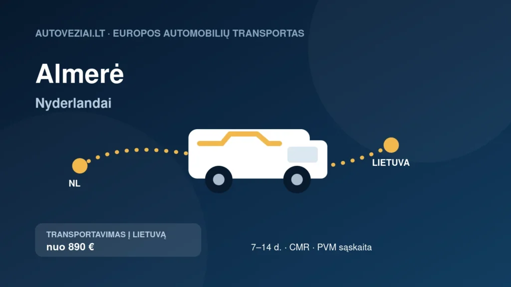 Automobilio pervežimas iš Almerės į Lietuvą
