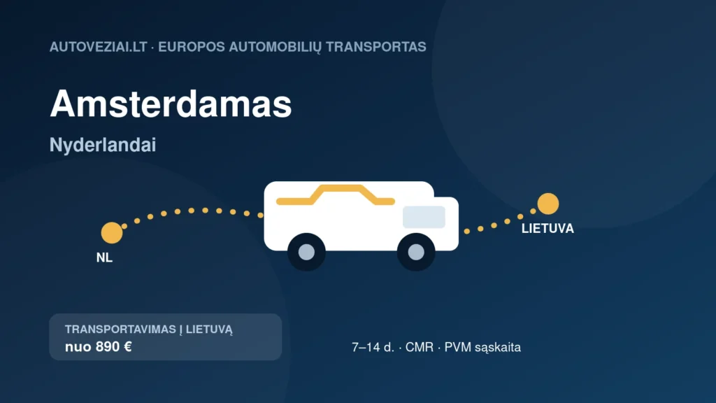 Automobilio pervežimas iš Amsterdamo į Lietuvą