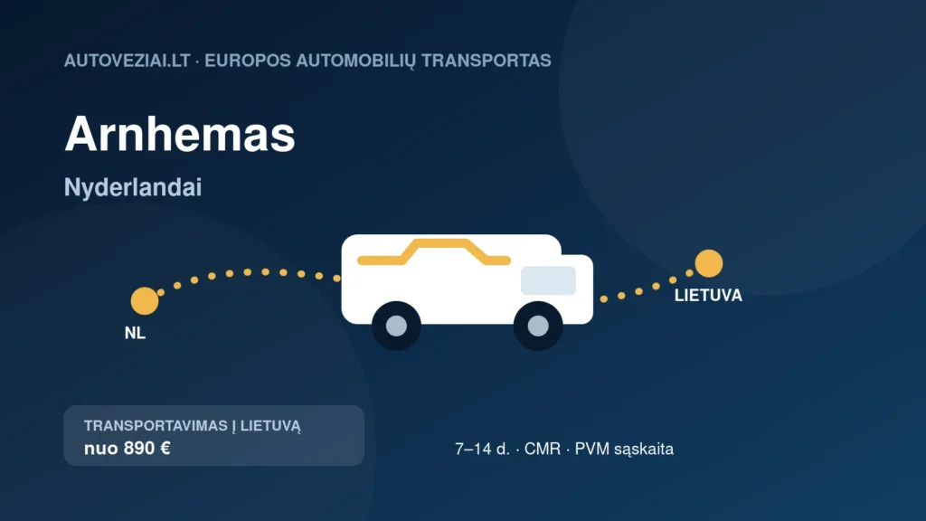 Automobilio pervežimas iš Arnhemo į Lietuvą