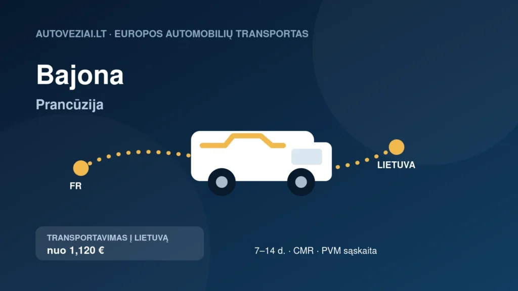 Automobilio pervežimas iš Bajonos į Lietuvą
