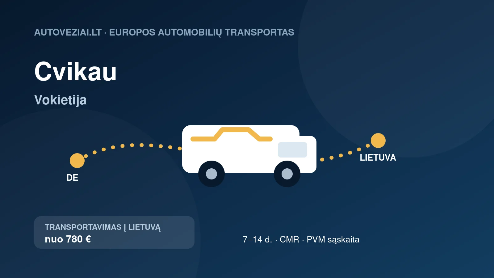 Automobilio pervežimas iš Cvikau į Lietuvą
