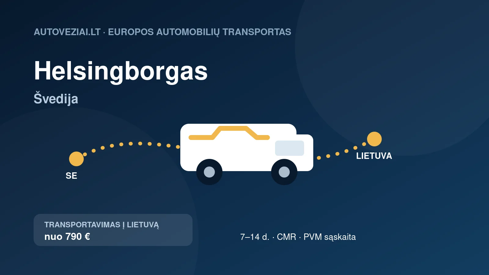 Automobilio pervežimas iš Helsingborgo į Lietuvą