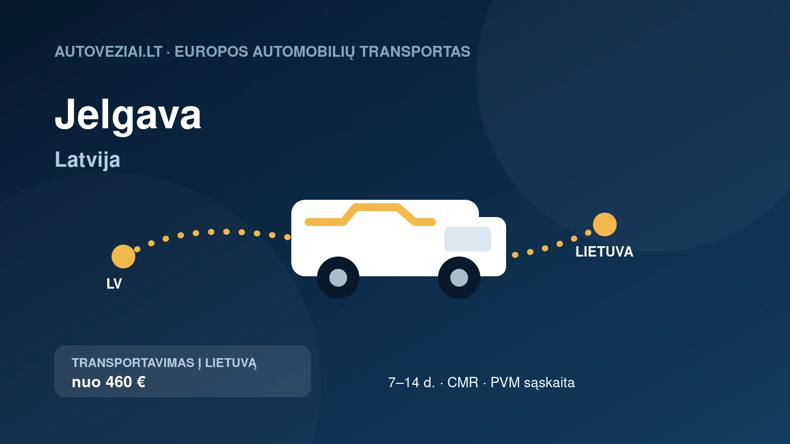 Automobilio pervežimas iš Jelgavos į Lietuvą