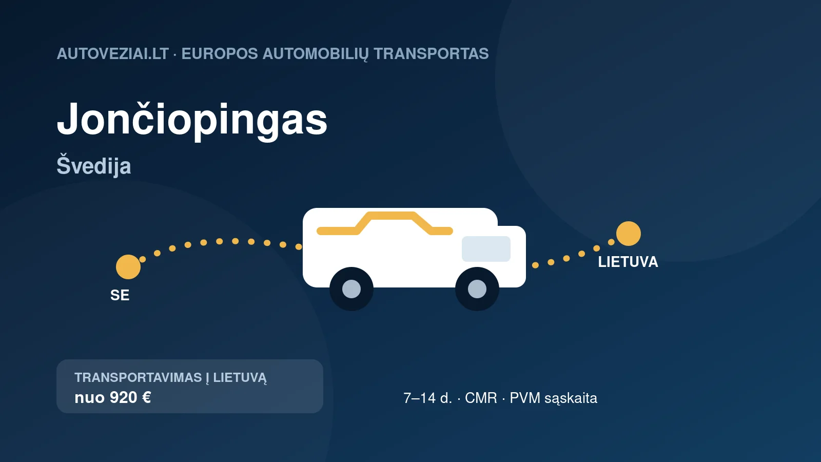 Automobilio pervežimas iš Jončiopingo į Lietuvą
