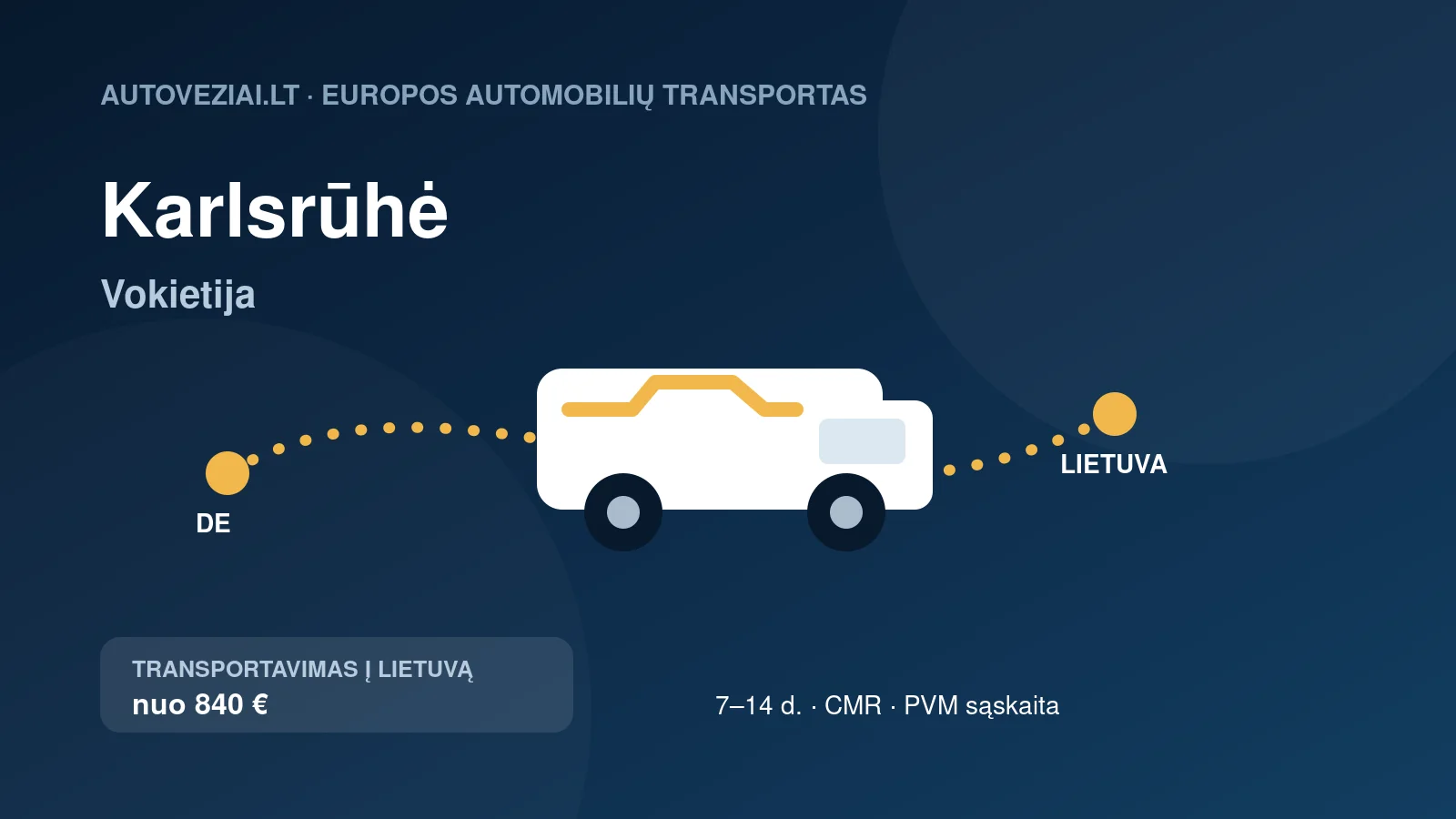 Automobilio pervežimas iš Karlsrūhės į Lietuvą