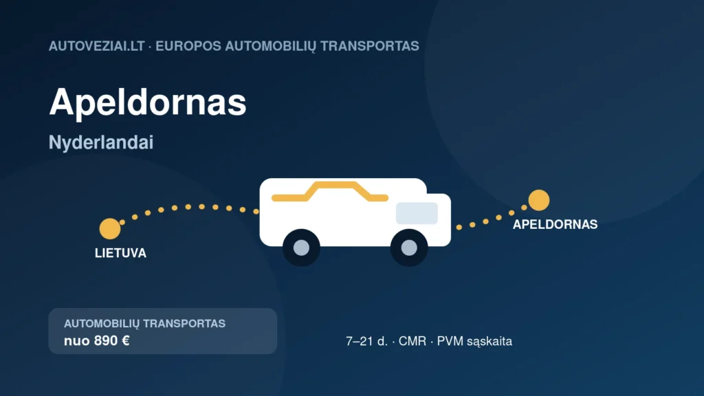 Automobilio pervežimas iš Lietuvos į Apeldornas