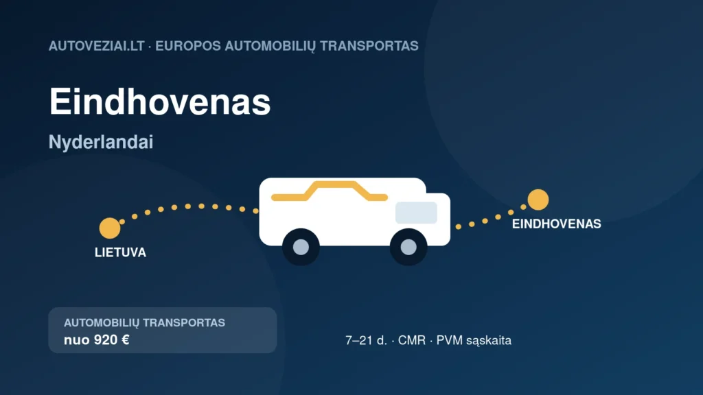 Automobilio pervežimas iš Lietuvos į Eindhovenas