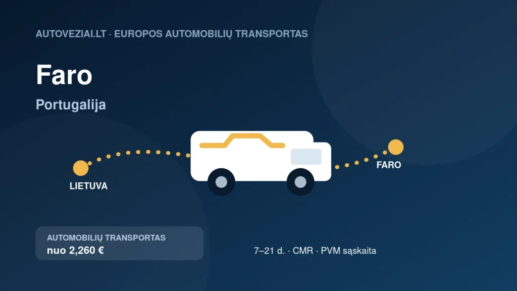 Automobilio pervežimas iš Lietuvos į Faro