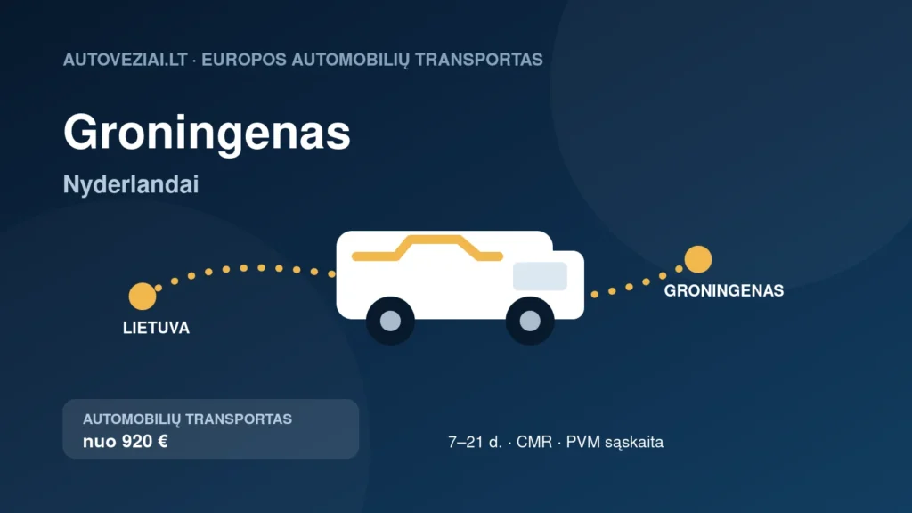 Automobilio pervežimas iš Lietuvos į Groningenas