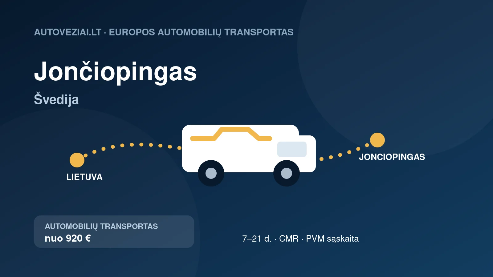 Automobilio pervežimas iš Lietuvos į Jončiopingas