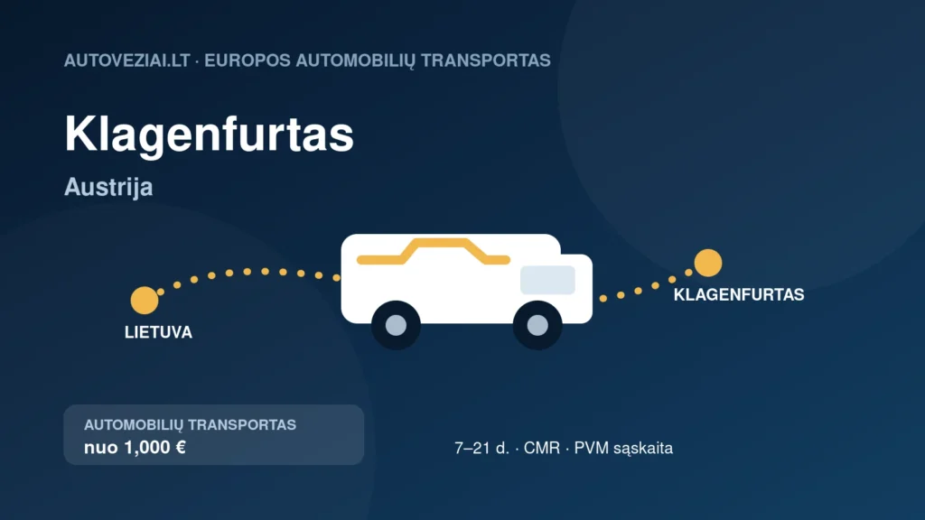 Automobilio pervežimas iš Lietuvos į Klagenfurtas