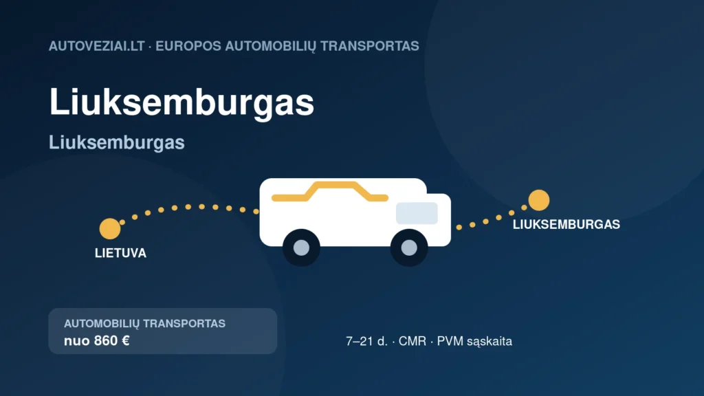 Automobilio pervežimas iš Lietuvos į Liuksemburgas