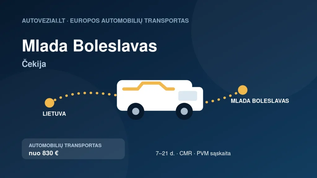 Automobilio pervežimas iš Lietuvos į Mlada Boleslavas