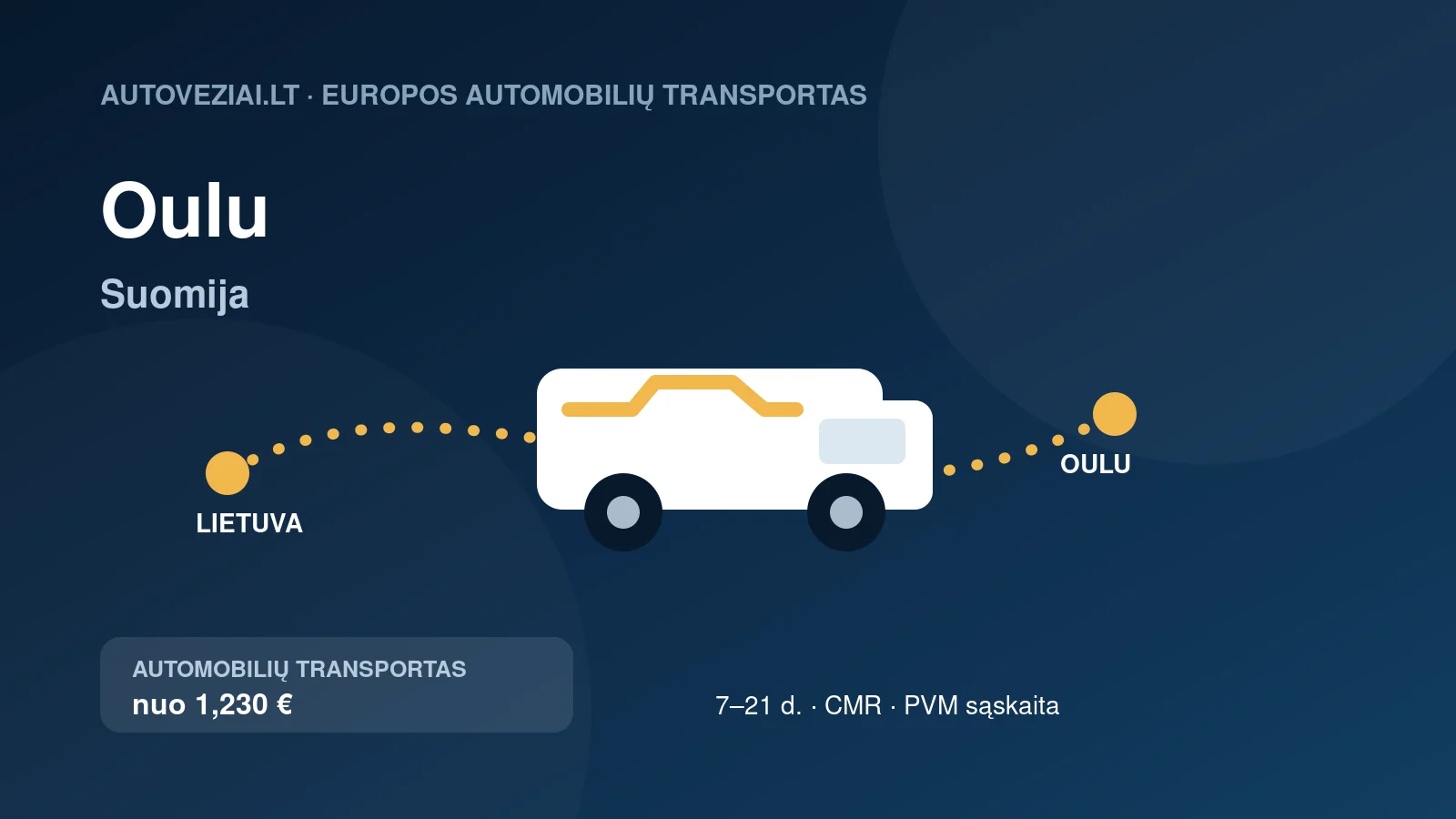 Automobilio pervežimas iš Lietuvos į Oulu