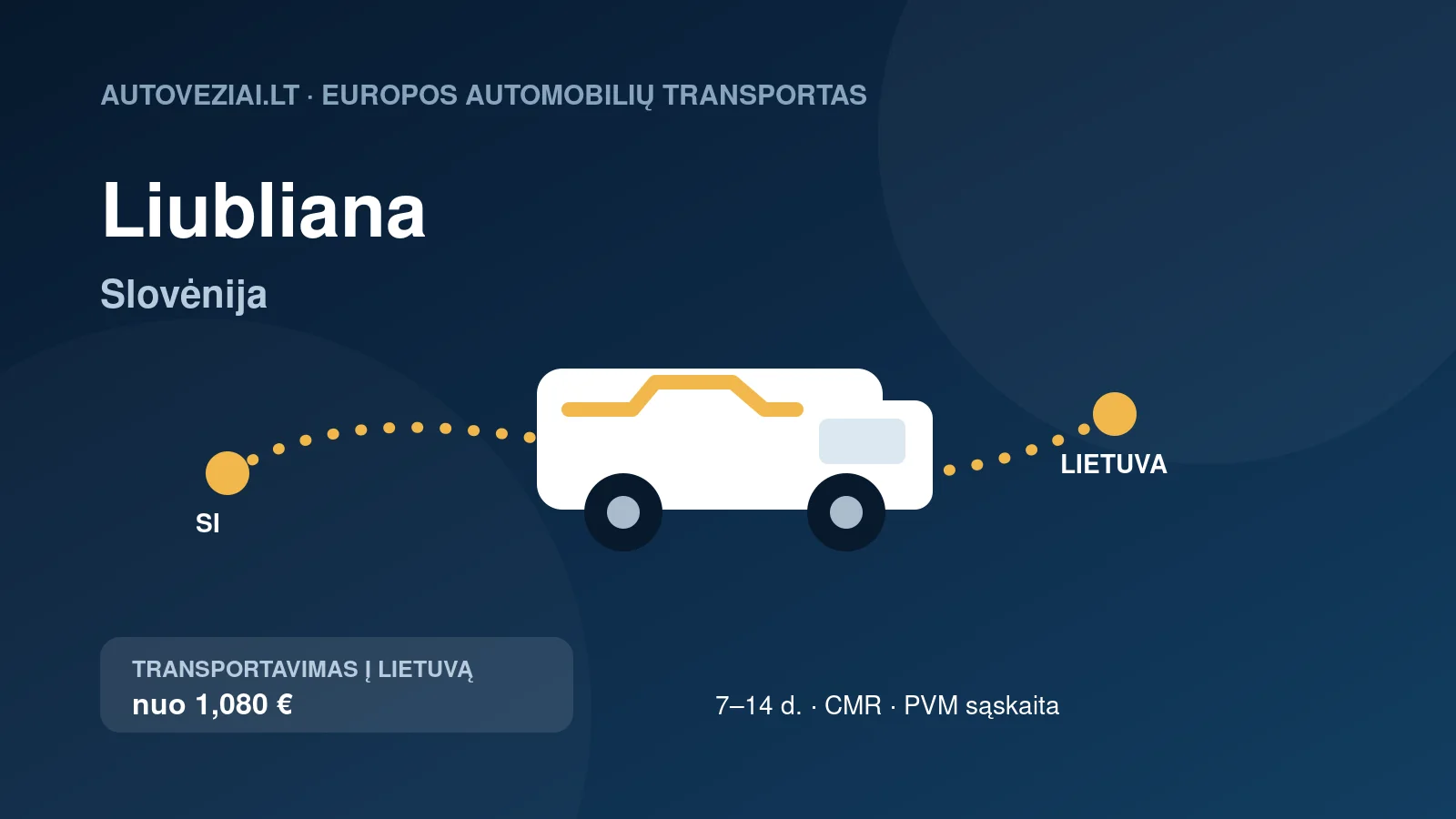 Automobilio pervežimas iš Liublianos į Lietuvą