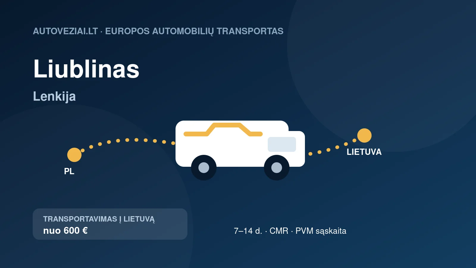 Automobilio pervežimas iš Liublino į Lietuvą