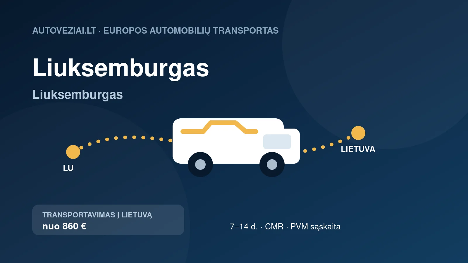 Automobilio pervežimas iš Liuksemburgo į Lietuvą