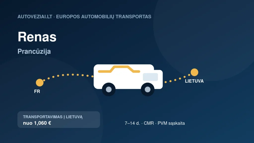 Automobilio pervežimas iš Reno į Lietuvą