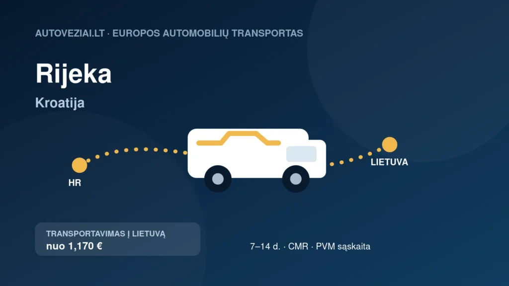 Automobilio pervežimas iš Rijekos į Lietuvą