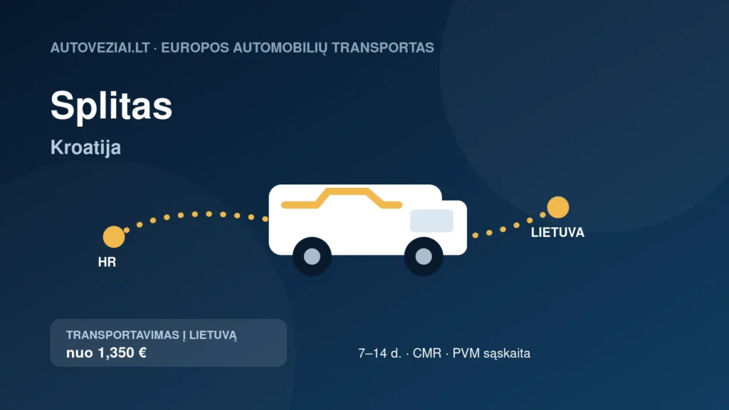 Automobilio pervežimas iš Splito į Lietuvą