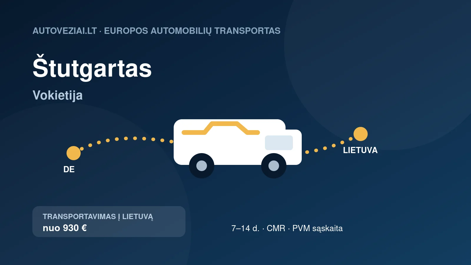 Automobilio pervežimas iš Štutgarto į Lietuvą