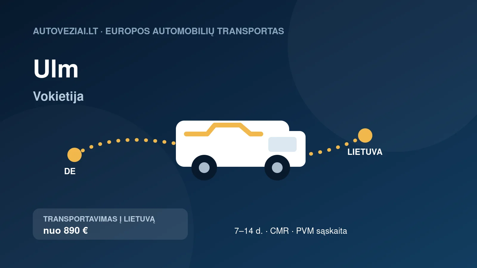 Automobilio pervežimas iš Ulm į Lietuvą