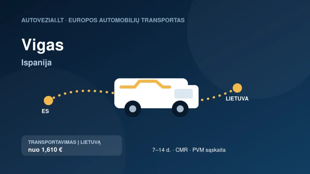 Automobilio pervežimas iš Vigo į Lietuvą