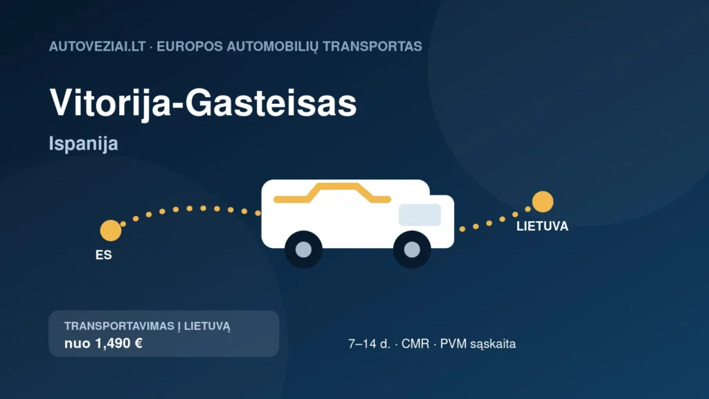 Automobilio pervežimas iš Vitorija-Gasteiso į Lietuvą