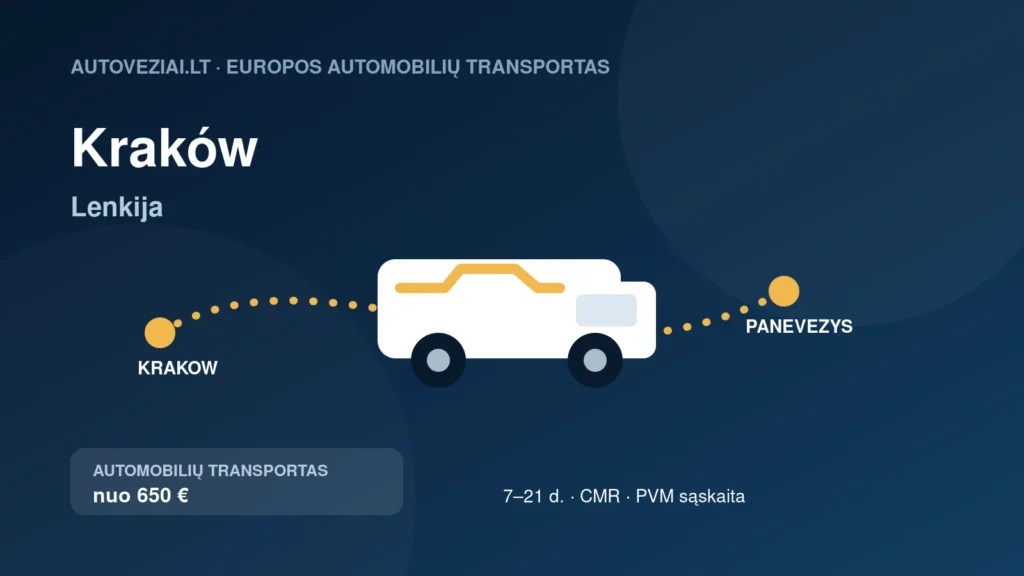 Automobilio pervežimas Kraków–Panevėžys