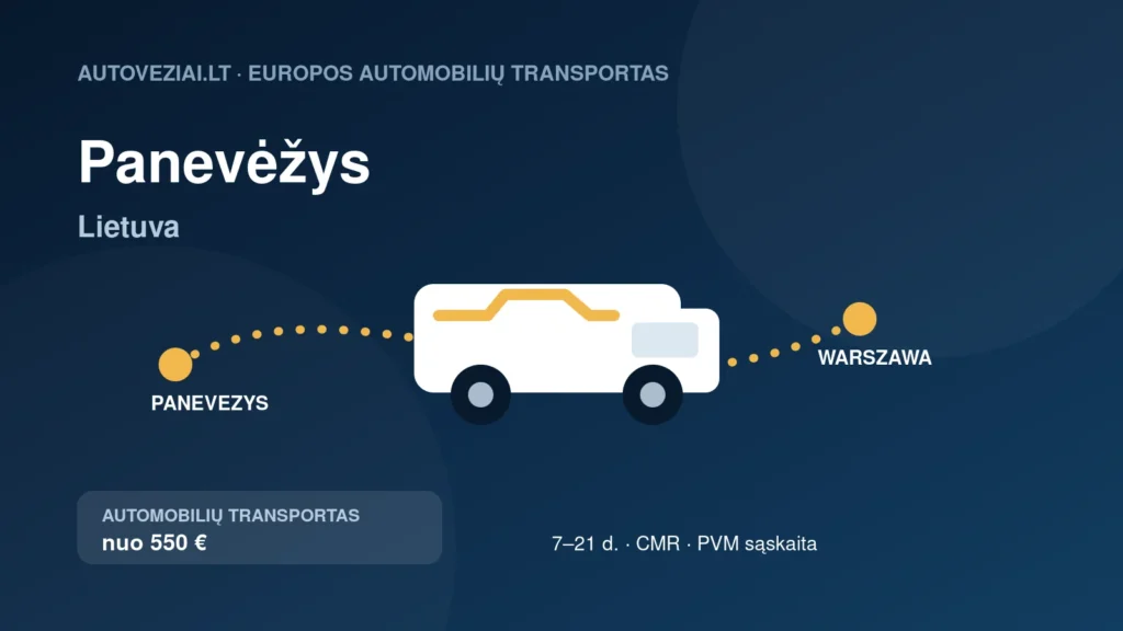 Automobilio pervežimas Panevėžys–Warszawa
